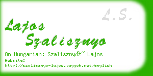 lajos szalisznyo business card